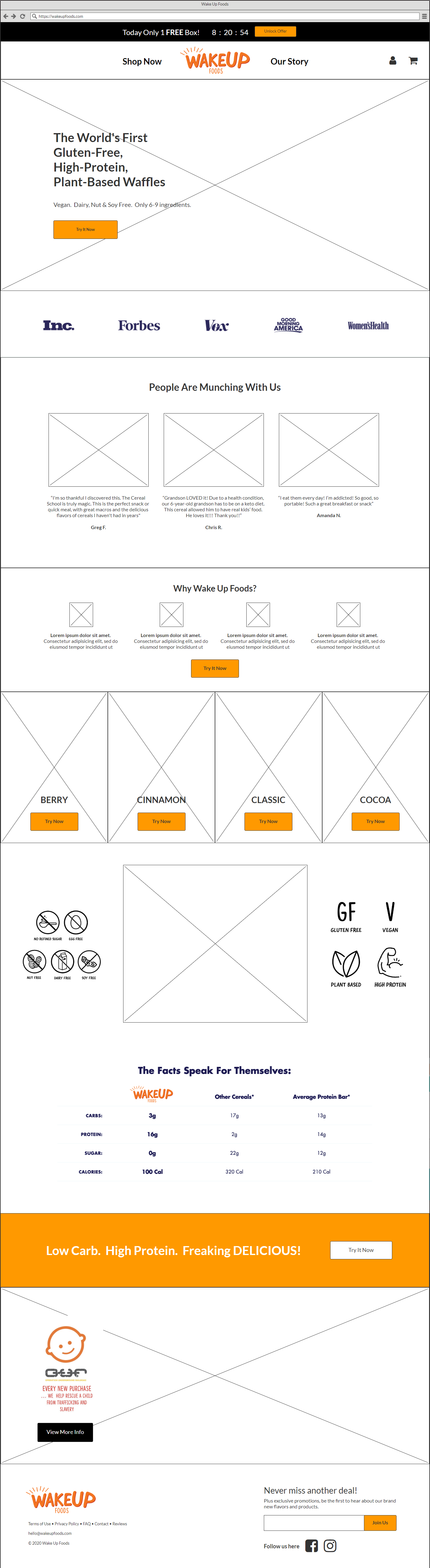Home Page Wireframe