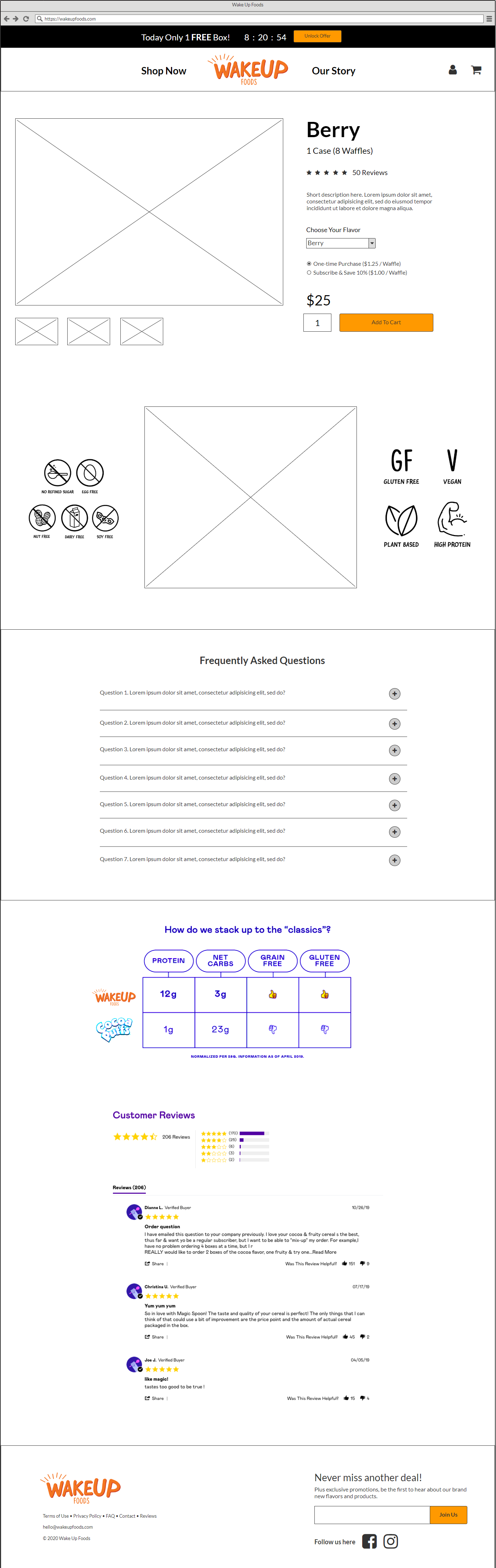 Product Page Wireframe
